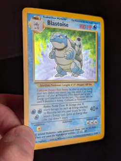 Pokemon TCG Blastoise 2/102 Base Set 1999 WOTC Vintage Holo Rare MP - Image 3
