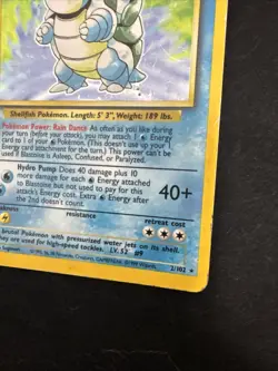Pokemon TCG Blastoise 2/102 Base Set 1999 WOTC Vintage Holo Rare MP - Image 5