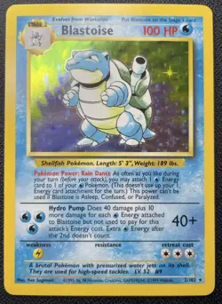 Blastoise 2/102 Base Set Holo Rare Pokemon TCG LP/MP - Image 1