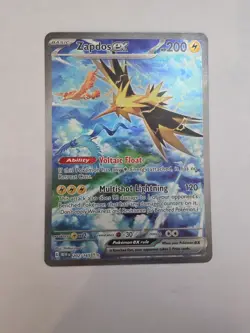 Zapdos ex 202/165 Pokemon TCG Scarlet & Violet 151 Special Illustration Rare NM - Image 1