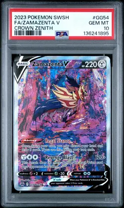 Zamazenta V GG54 2023 Pokemon Sword & Shield Crown Zenith PSA 10 - Image 1