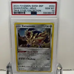 2020 Pokemon True Steel Collection Bl. St. Promo SWSH034 Zamazenta Holo - PSA 10 - Image 1