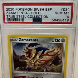 2020 Pokemon True Steel Collection Bl. St. Promo SWSH034 Zamazenta Holo - PSA 10 - Image 2