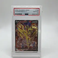 2020 Pokemon Sword & Shield Base Zamazenta V Full Art #196 PSA 10 Gem Mint - Image 1