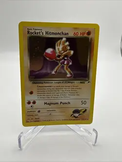 Pokemon TCG Rockets Hitmonchan Holo Rare Card 11/132 Gym Heroes Swirl - Image 1