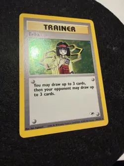 Pokemon TCG Erika Trainer Card 16/132 Holo Rare Gym Heroes NM - Image 3