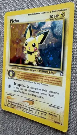 Pokemon TCG vintage Pichu 12/111 Neo Genesis Holo (1995-2000) MP ⚡ - Image 2