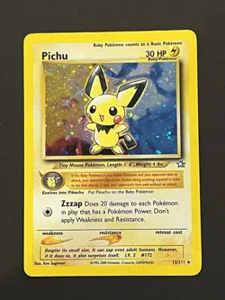 Pokemon TCG Pichu Holo Rare Neo Genesis 12/111 Vintage WOTC - MP - Image 1