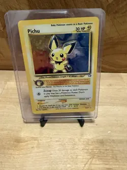 Pokemon TCG Pichu 12/111 Neo Genesis Holo Rare Unlimited Basic Baby 30 HP - Image 1