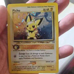 Pokemon TCG Pichu Holo Rare Neo Genesis 12/111 EXCELLENT NEAR MINT vintage WOTC - Image 1