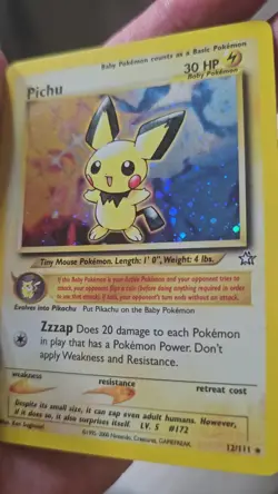 Pokemon TCG Pichu Holo Rare Neo Genesis 12/111 EXCELLENT NEAR MINT vintage WOTC - Image 2