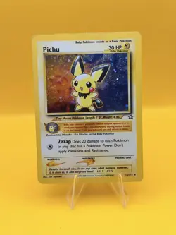 Pokemon Neo Genesis TCG Unlimited Holo Rare Pichu Card 12/111 - Image 1