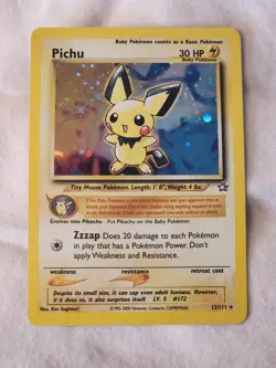 Pokemon TCG Pichu 12/111 Neo Genesis Holo LP - Image 1