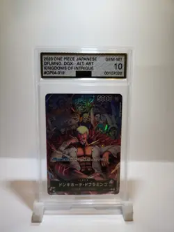 One Piece Card Game Donquixote Doflamingo Leader OP04-019 English Alt Art AGS 10 - Image 1