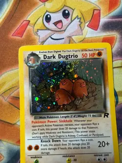 Dark Dugtrio 6/82 SWIRL HOLO Rare Team Rocket WOTC 2000 Pokemon Card Near Mint - Image 2