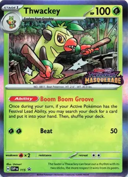 Thwackey - 115 - HOLO Stamp - SV: Scarlet & Violet Promo Cards - NM - Image 1