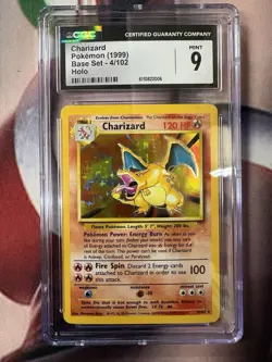 1999 Pokemon Base Set Charizard Holo 4/102 CGC 9 Mint – Rare Original WOTC Card - Image 1