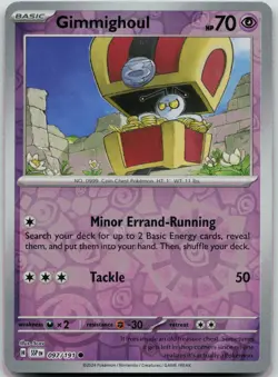 Gimmighoul (Reverse Holo-Foil) - Pokemon Card - Surging Sparks SSP #097/191 - Image 1