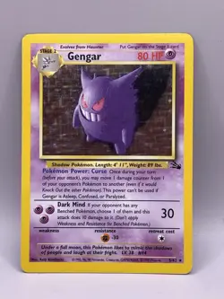 Pokemon TCG Gengar Fossil Holo Card 5/62 Unlimited Rare🔥🔥🔥 - Image 2