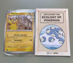 IN HAND Pokemon x Natural History Museum Pikachu Jumbo Promo Card & Leaflet - Image 1