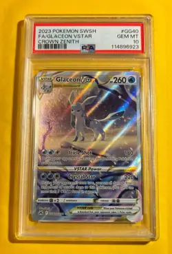 2023 POKEMON GLACEON VSTAR GG 40 PSA 10 SWORD & SHIELD CROWN ZENITH - Image 1