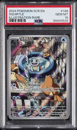 2024 POKEMON SCR EN-STELLAR CROWN ILLUSTRATION RARE #148 SQUIRTLE PSA 10 - Image 1