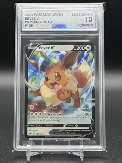 Pokemon Eevee V Ultra Rare Holo Crown Zenith 108/159 AGS 10 Legendary - Image 1