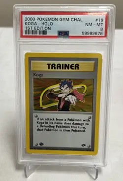 Koga Holo 19/132 1st Edition Gym Challenge Pokemon PSA 8 - Image 1