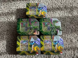 Pokemon Paradox Clash ex Tins Raging Bolt & Iron Leaves Sealed Set of 5 - NEW - Image 1