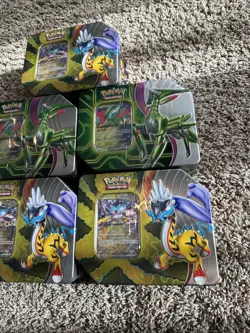Pokemon Paradox Clash ex Tins Raging Bolt & Iron Leaves Sealed Set of 5 - NEW - Image 3