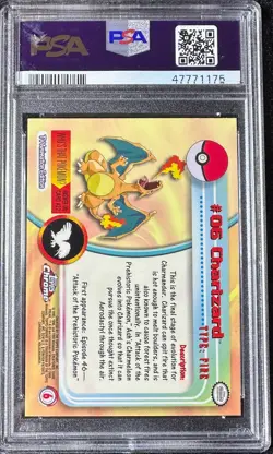2000 Topps Chrome Pokemon TV Series 1 #6 Charizard Base PSA 9 Mint - Image 2