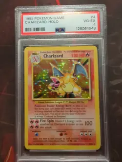1999 Pokemon Base Set Charizard 4/102 Holo Rare PSA 4 🔥 - Image 1