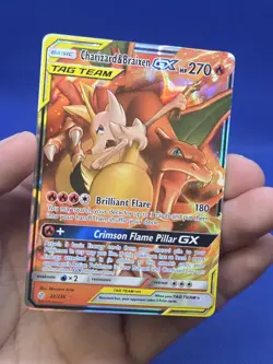 Pokemon Sun & Moon Cosmic Eclipse Charizard & Braixen GX Tag Team 22/236 NM/LP - Image 2