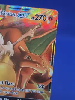 Pokemon Sun & Moon Cosmic Eclipse Charizard & Braixen GX Tag Team 22/236 NM/LP - Image 4