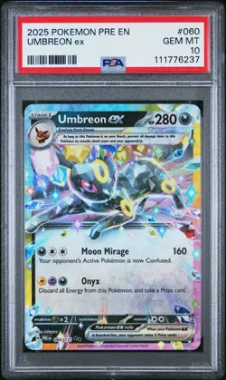 UMBREON EX 2025 POKEMON PRE EN-PRISMATIC EVOLUTIONS #060 RARE PSA 10 Gem Mint - Image 1