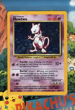 Pokemon TCG Mewtwo 10/102 1999 Unlimited Base Set wotc Holo Rare LP - Image 1