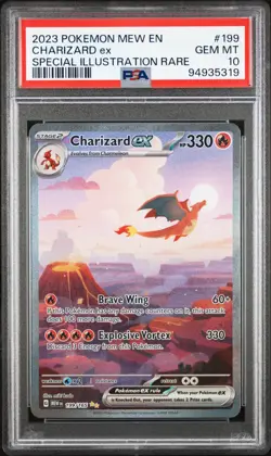Pokemon Charizard ex 199/165 Special Illustration Rare 151 English PSA 10 GEM MT - Image 3