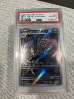 2025 POKEMON JPN SV10-GLORY OF TEAM ROCKET ART RARE TEAM ROCKET'S WEEZING PSA 10 - Image 1