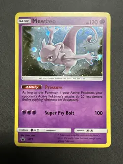 Mewtwo Holo Pokemon Sun & Moon Black Star Promo #SM77 - Image 1