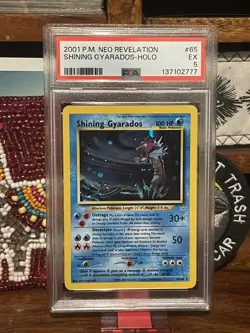 2001 Pokemon Neo Revelation Shining Gyarados Holo 65/64 new slab Psa 5 - Image 1