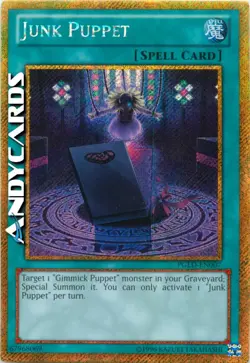 JUNK PUPPET • (Scrap Puppet) • Secret Gold • PGLD EN007 • Unl • Yugioh! - Image 1
