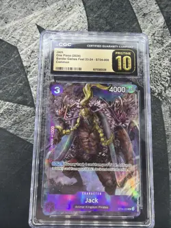 2024 ONE PIECE CCG JACK BANDAI GAMES FEST ST04-008 CGC 10 Pristine English - Image 1