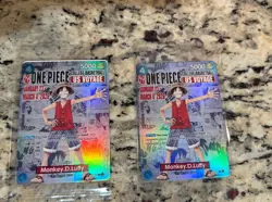 TWO One Piece Monkey D. Luffy US Voyage College Basketball Promo Card Sealed (2) - Image 1