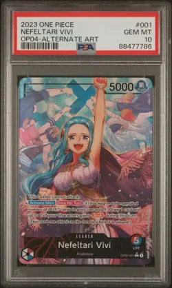 PSA 10 GEM MINT NEFELTARI VIVI OP04-001 ALT ART LEADER ONE PIECE TCG ENGLISH - Image 1