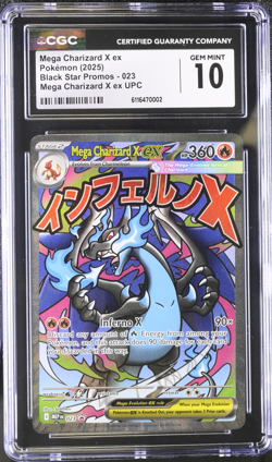2025 Pokemon Mega Charizard X Ex Ultra UPC Black Star Promos #023 CGC 10 GEM MT - Image 1