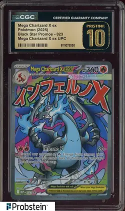 2025 Pokemon Mega Charizard X Ex Ultra UPC Black Star Promos 023 CGC 10 PRISTINE - Image 1