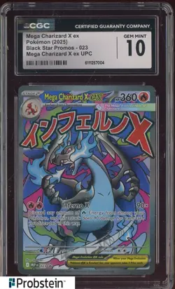 2025 Pokemon Mega Charizard X Ex Ultra UPC Black Star Promos 023 CGC 10 GEM MINT - Image 1
