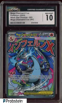 2025 Pokemon Mega Charizard X Ex Ultra UPC Black Star Promos 023 CGC 10 GEM MINT - Image 1