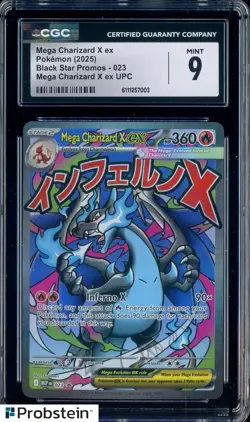 2025 Pokemon Mega Charizard X Ex Ultra UPC Black Star Promos #023 CGC 9 MINT - Image 1