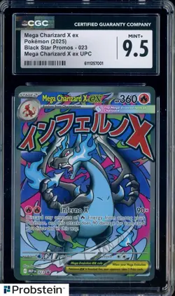 2025 Pokemon Mega Charizard X Ex Ultra UPC Black Star Promos #023 CGC 9.5 MINT+ - Image 1